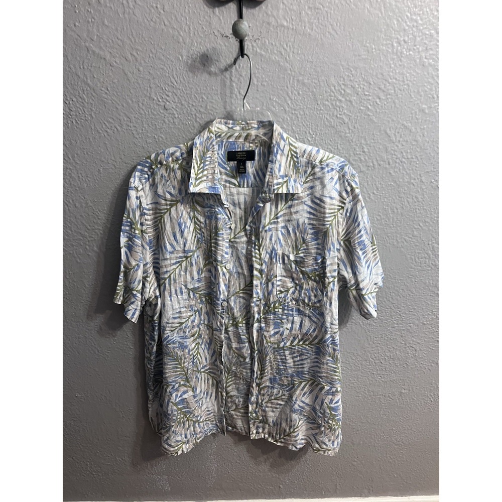 Club Room Luxury Linen Shirt Mens Size Large Hawaiian - Picture 3 of 9